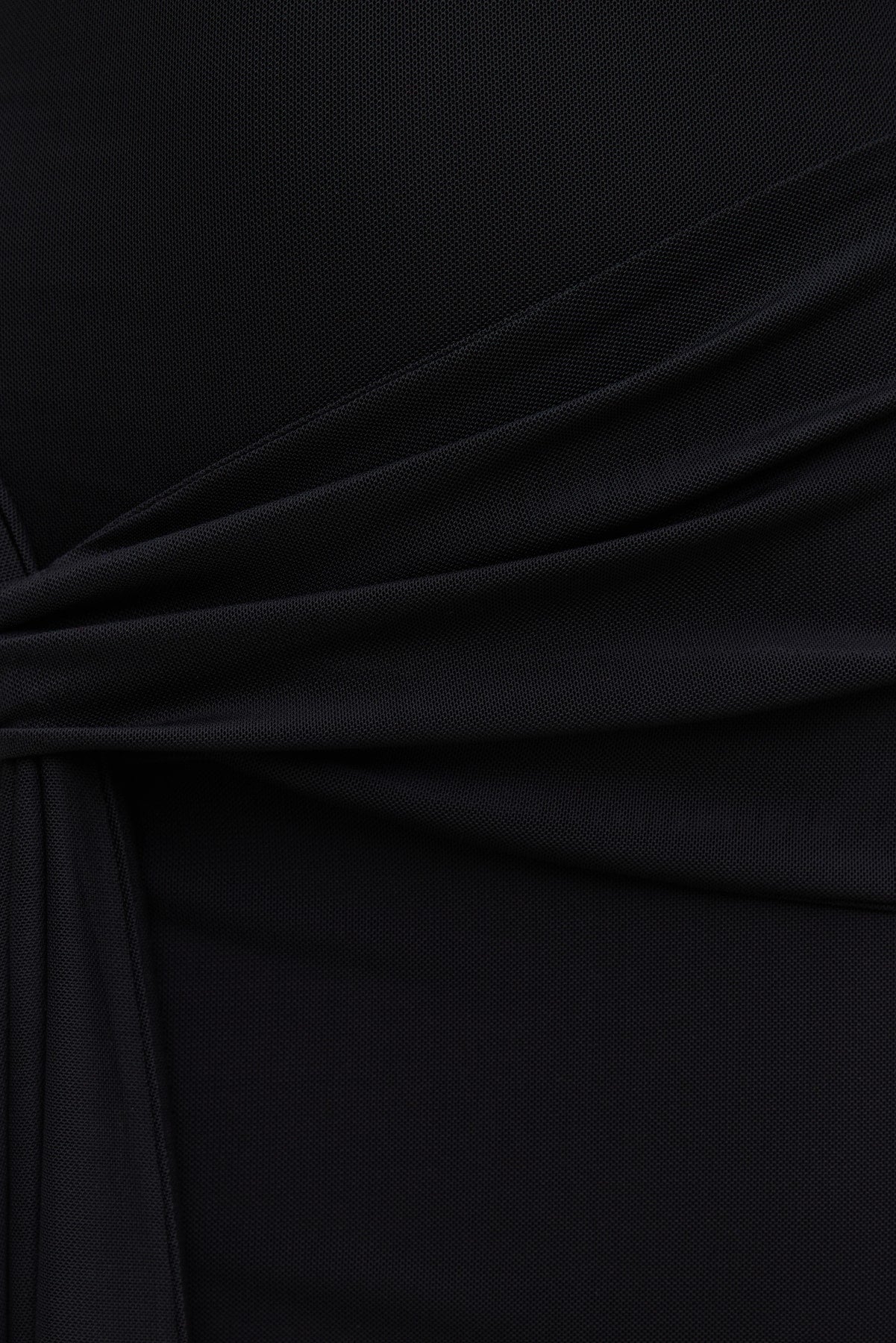 Scarlet Draped Mesh Maxi Dress Black - Dynamite
