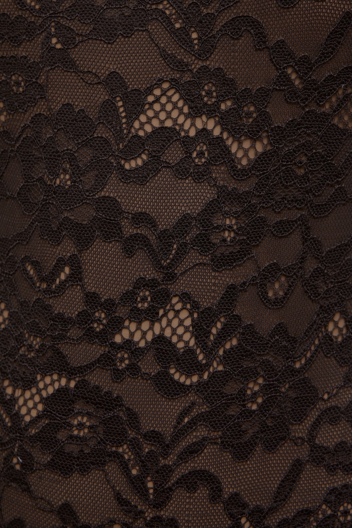 Mock Neck Lace Bodysuit Brown - Dynamite