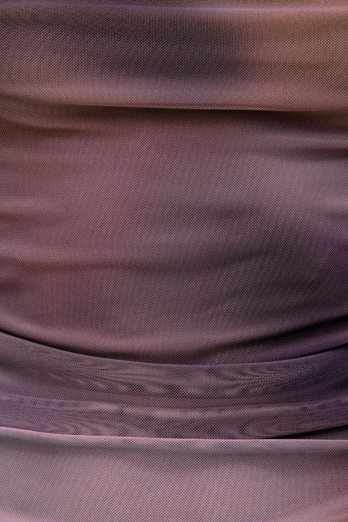 Bare Cowl Neck Mesh Printed Top PURPLE - Dynamite