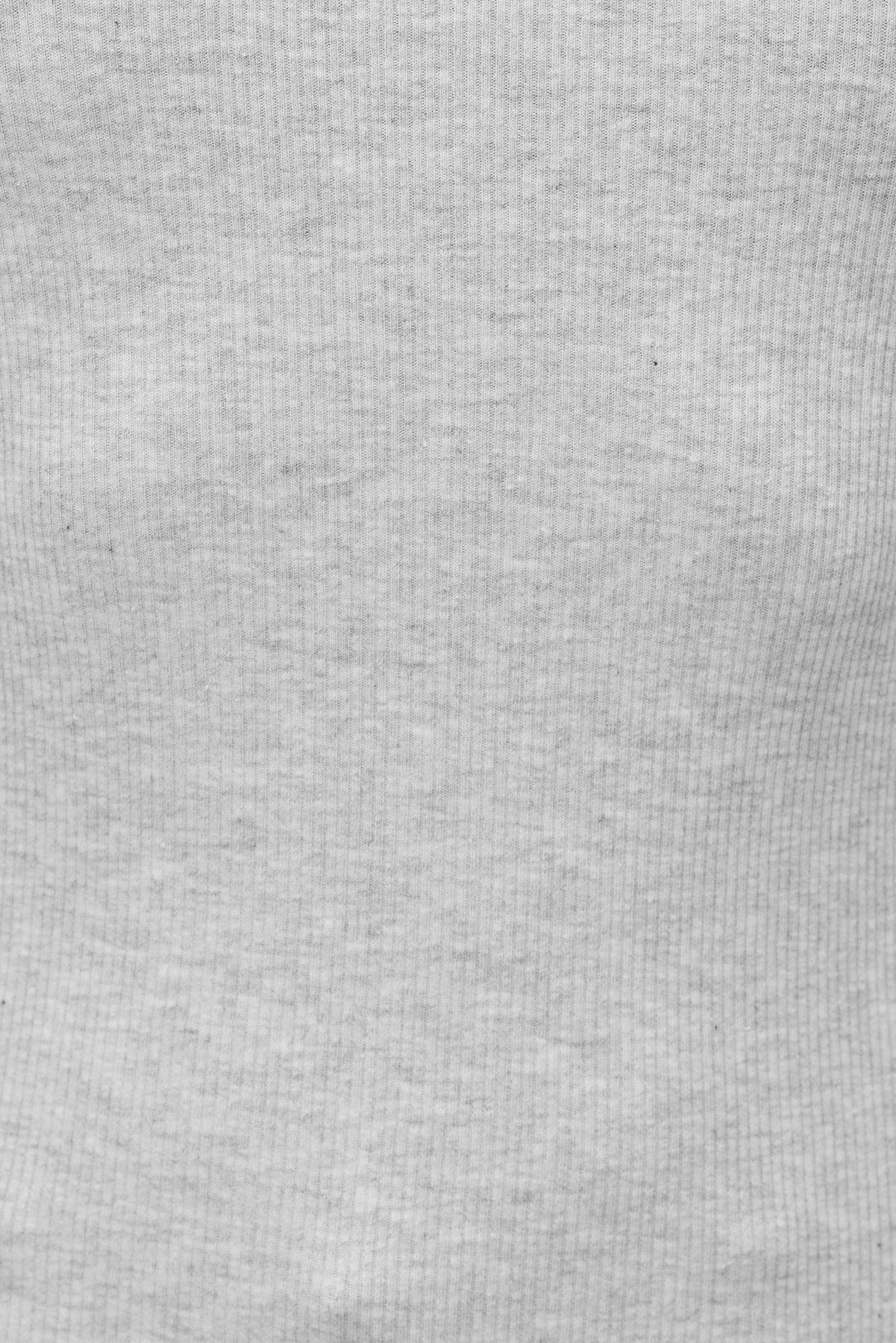 Tedi Ribbed Long Sleeve T Shirt Gray - Dynamite