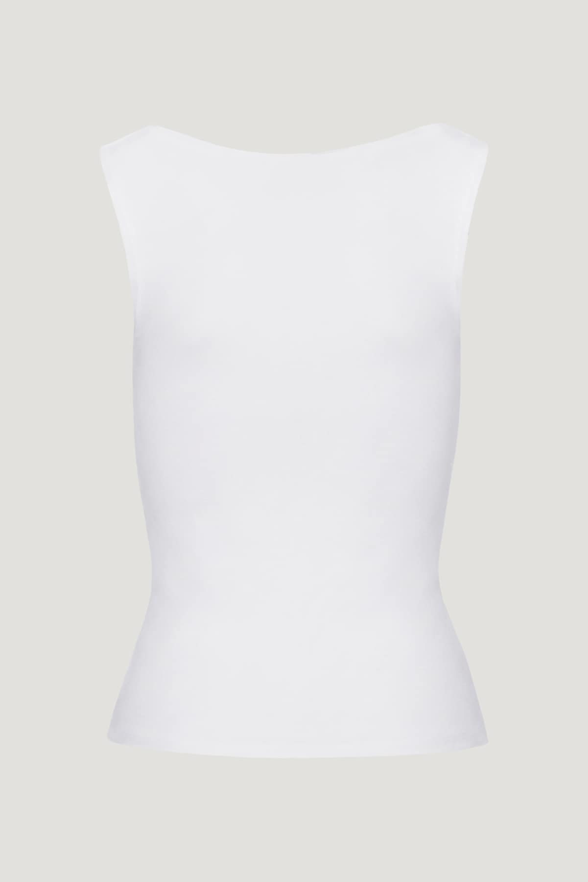 Nola Sculpt Tank Top White - Dynamite