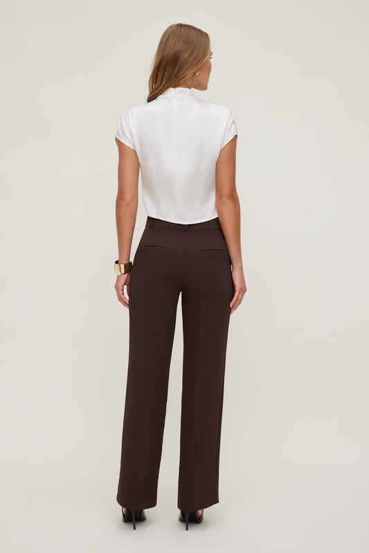 Camelia Airflow Clean Straight Leg Pants Brown - Dynamite
