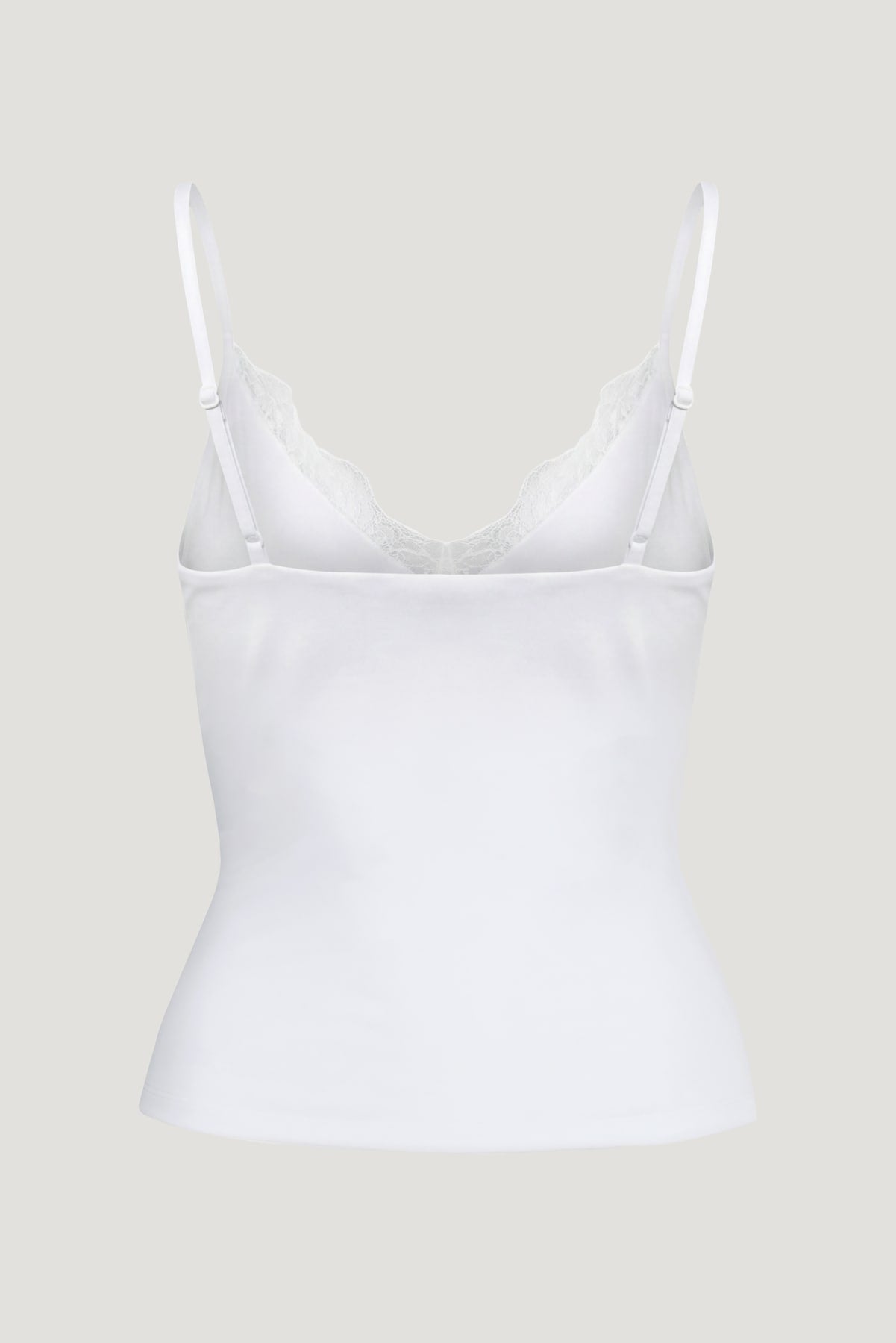 Sculpt Lace Trim Cami Top White - Dynamite