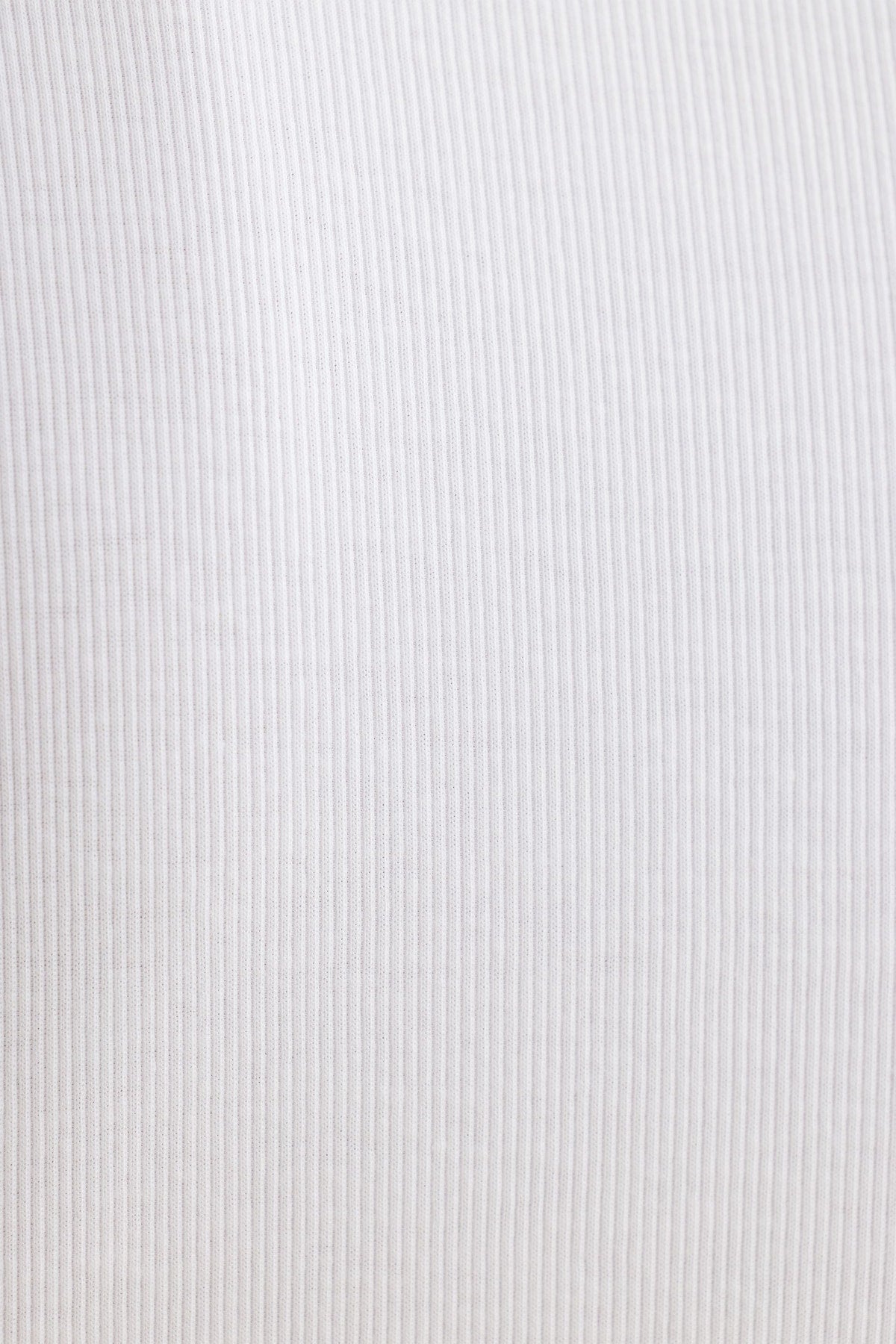 Tedi Ribbed Long Sleeve T Shirt White - Dynamite