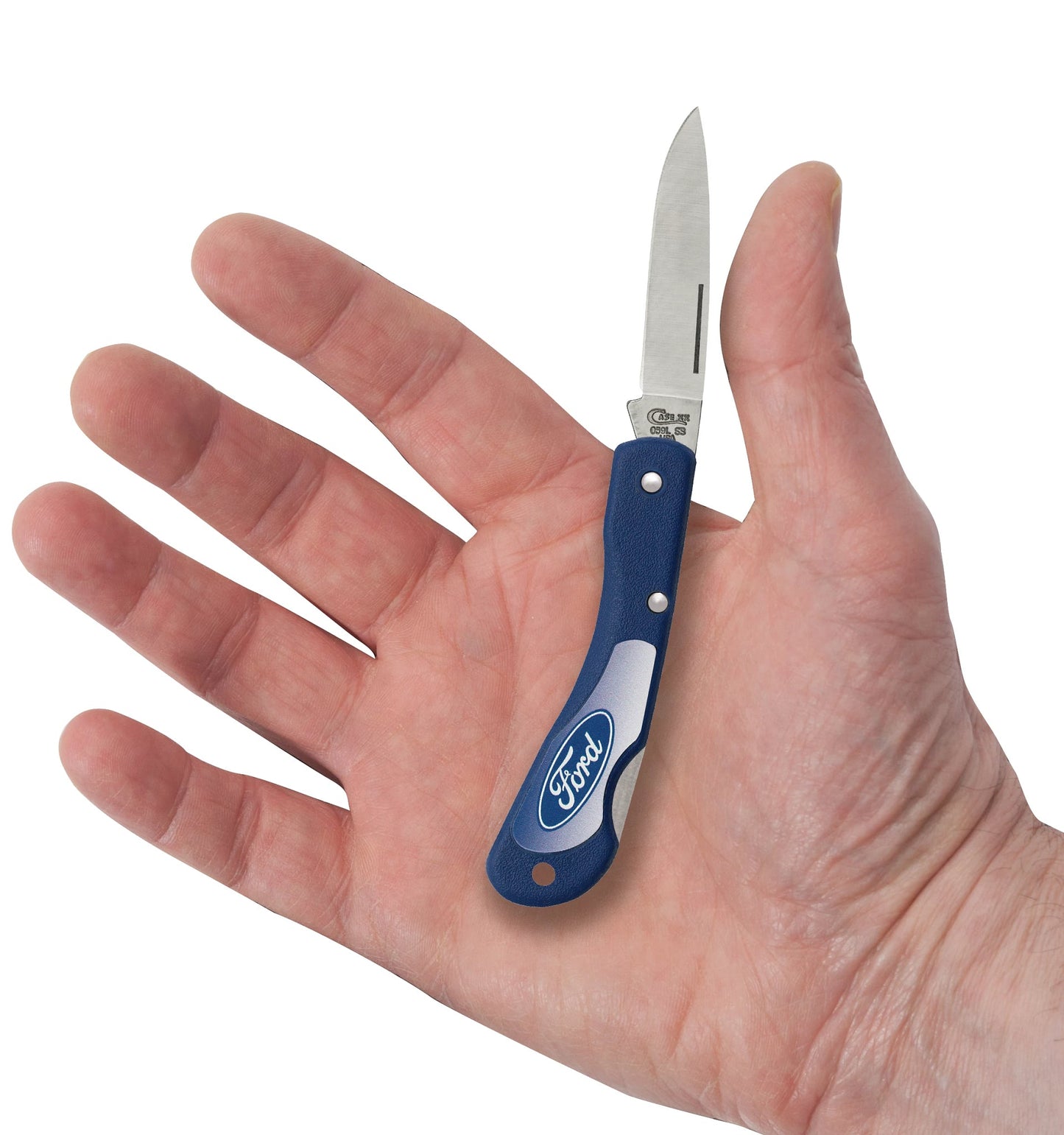 Case Knives Ford Smooth Blue Synthetic Mini Blackhorn® with Imprinted Inlay