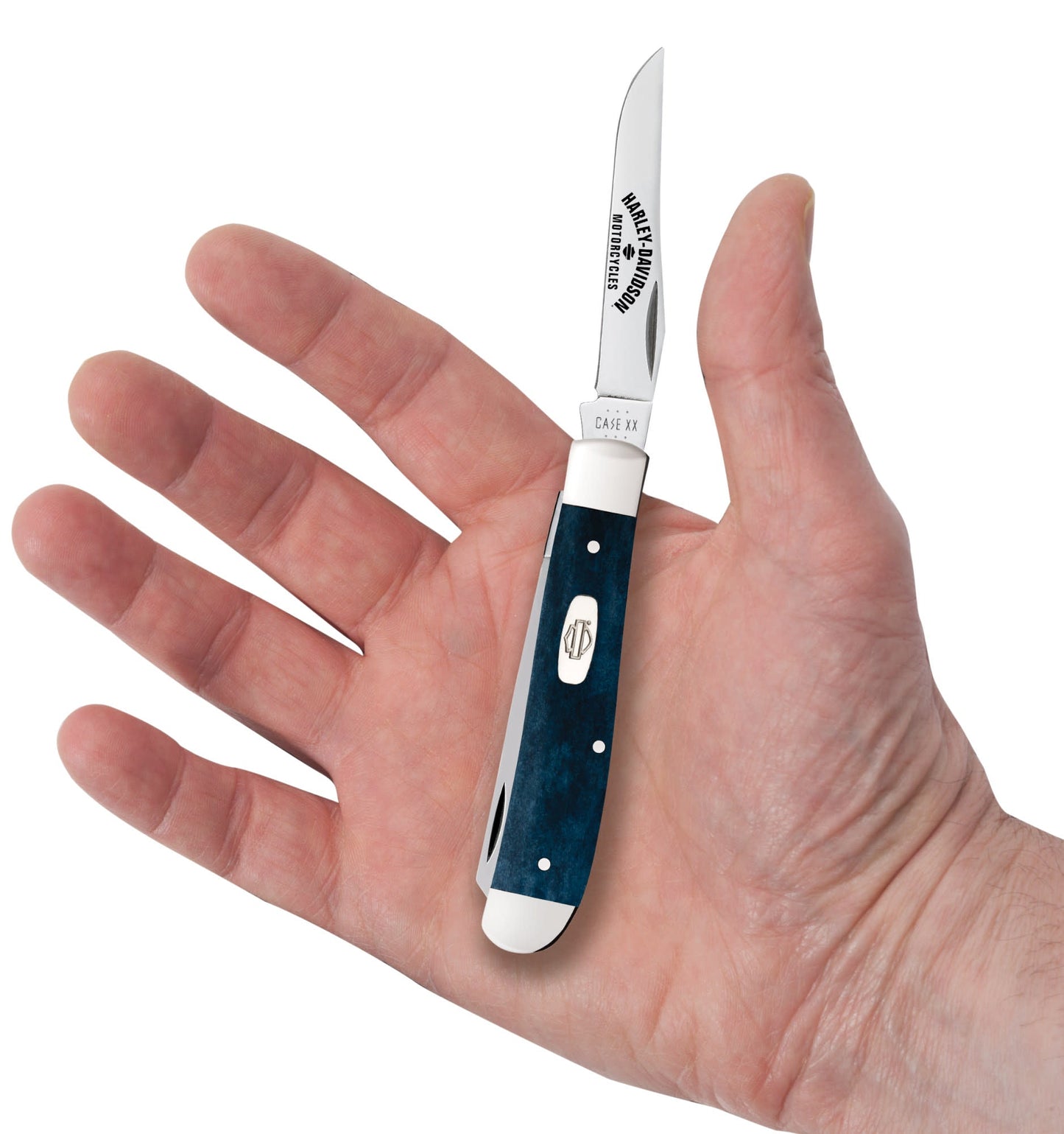 Case Knives Harley-Davidson® Smooth Mediterranean Blue Bone Mini Trapper