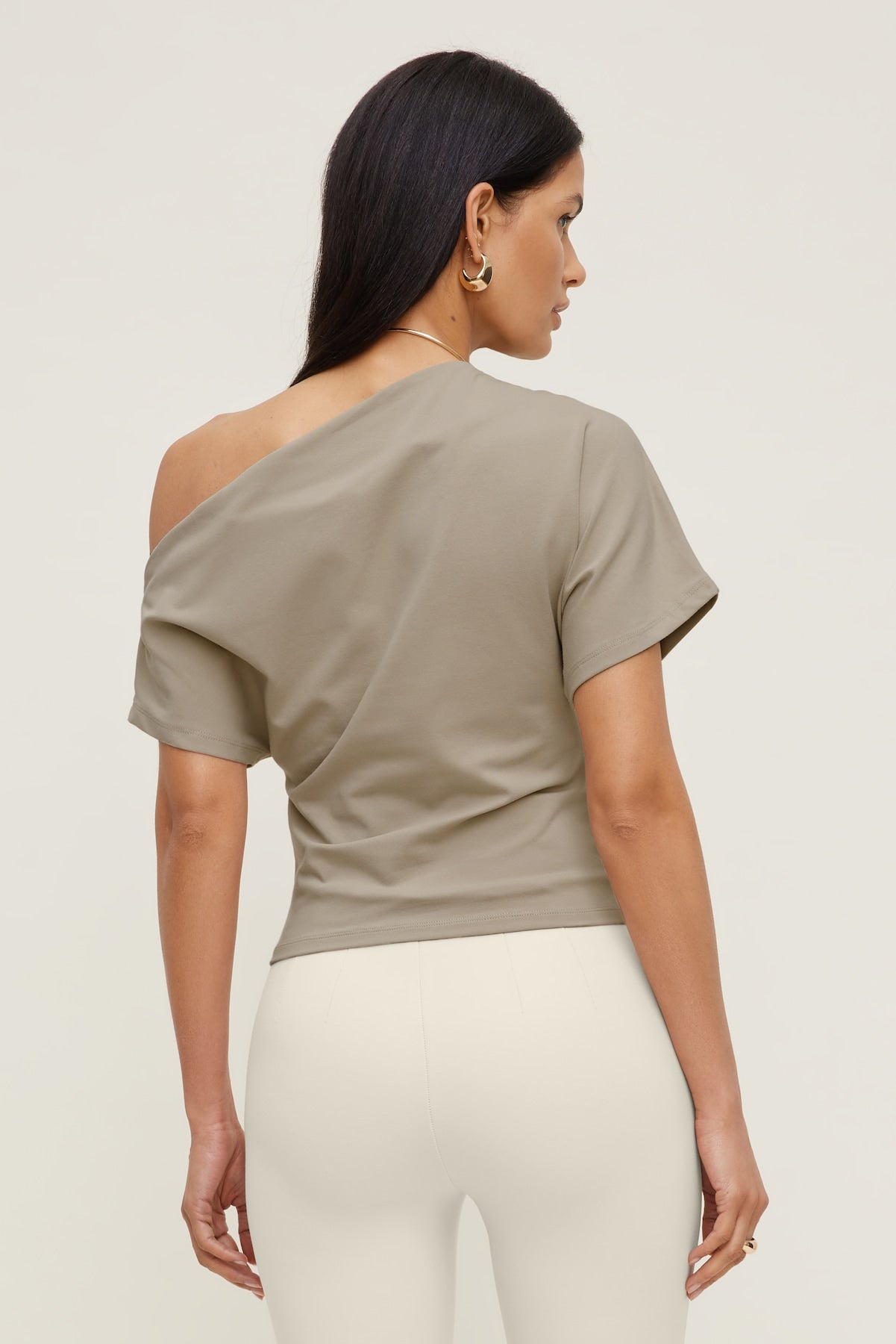 Alexa Cotton Spandex T Shirt Beige - Dynamite