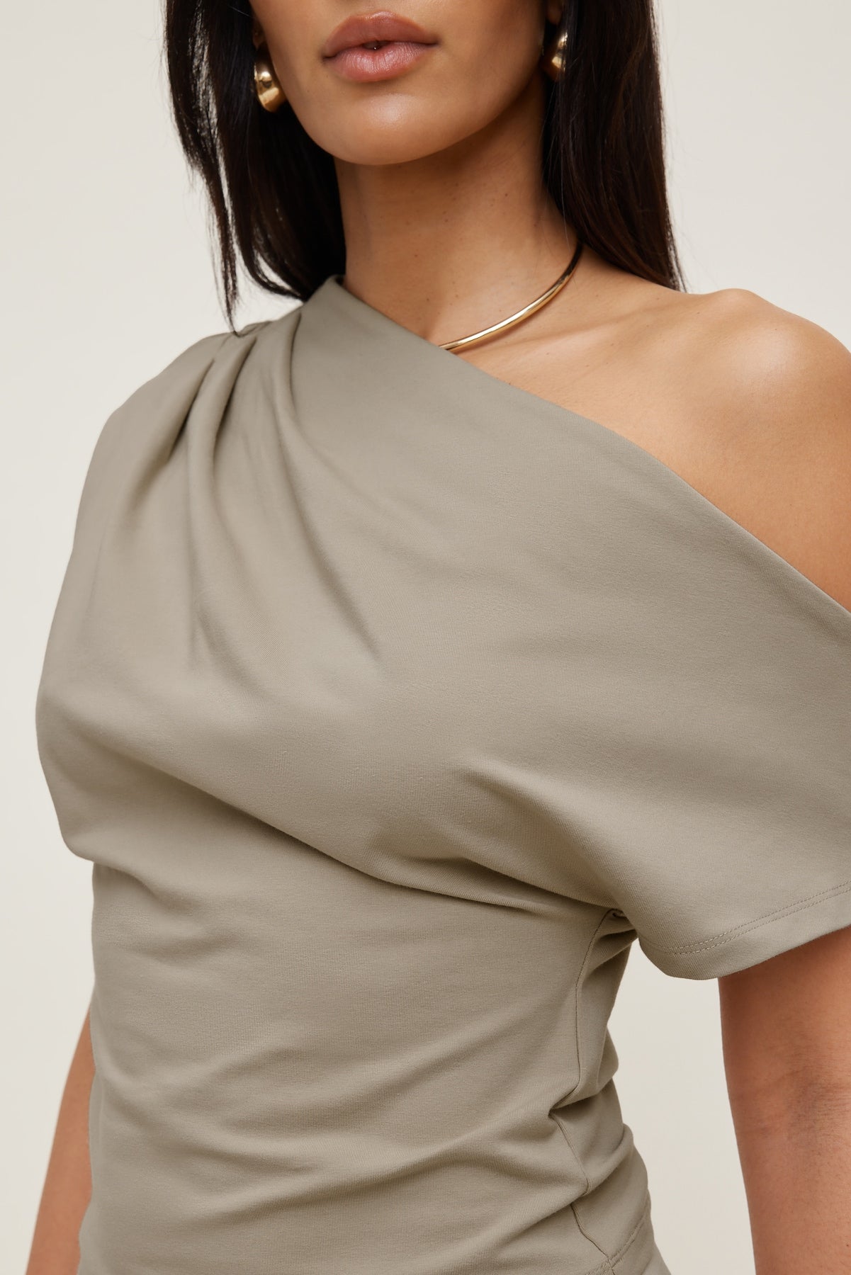 Alexa Cotton Spandex T Shirt Beige - Dynamite