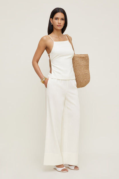 Linen Apron Top White - Dynamite