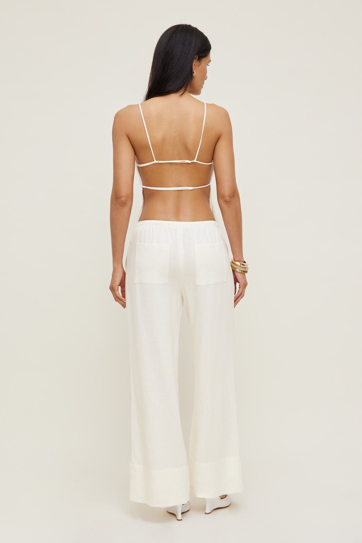 Linen Apron Top White - Dynamite
