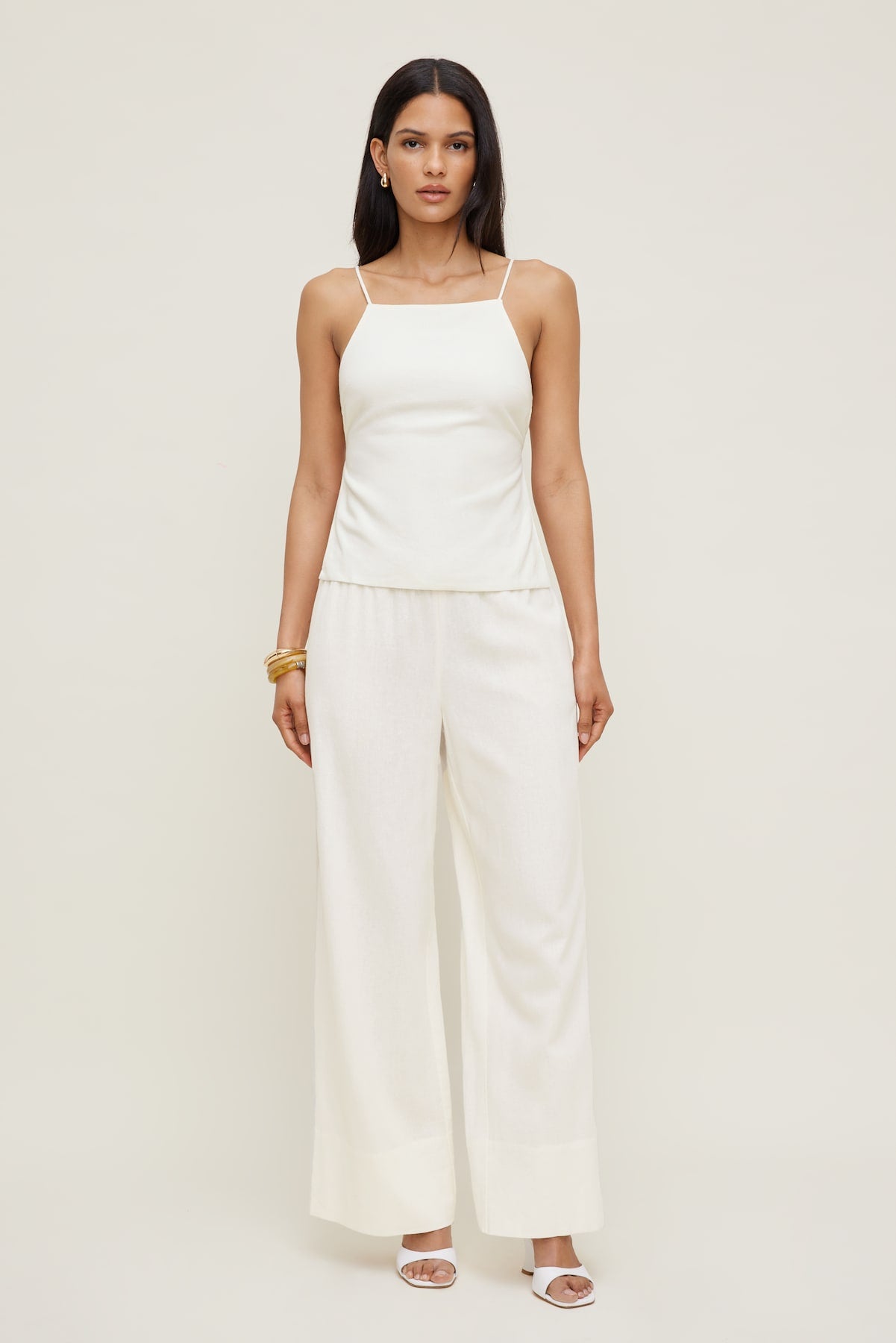 Linen Apron Top White - Dynamite