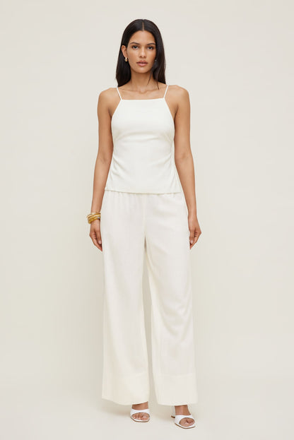 Linen Apron Top White - Dynamite