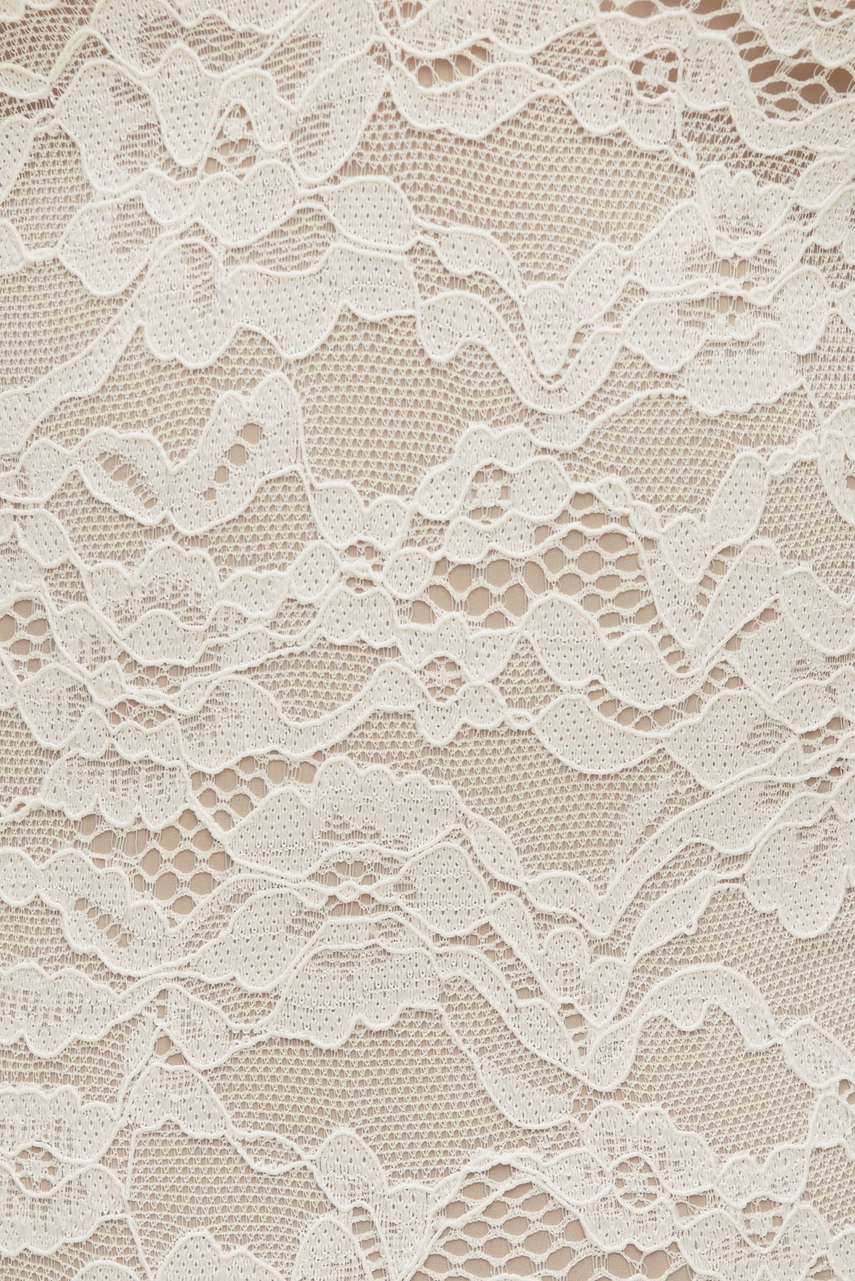 Lace Plunge Bodysuit Beige - Dynamite