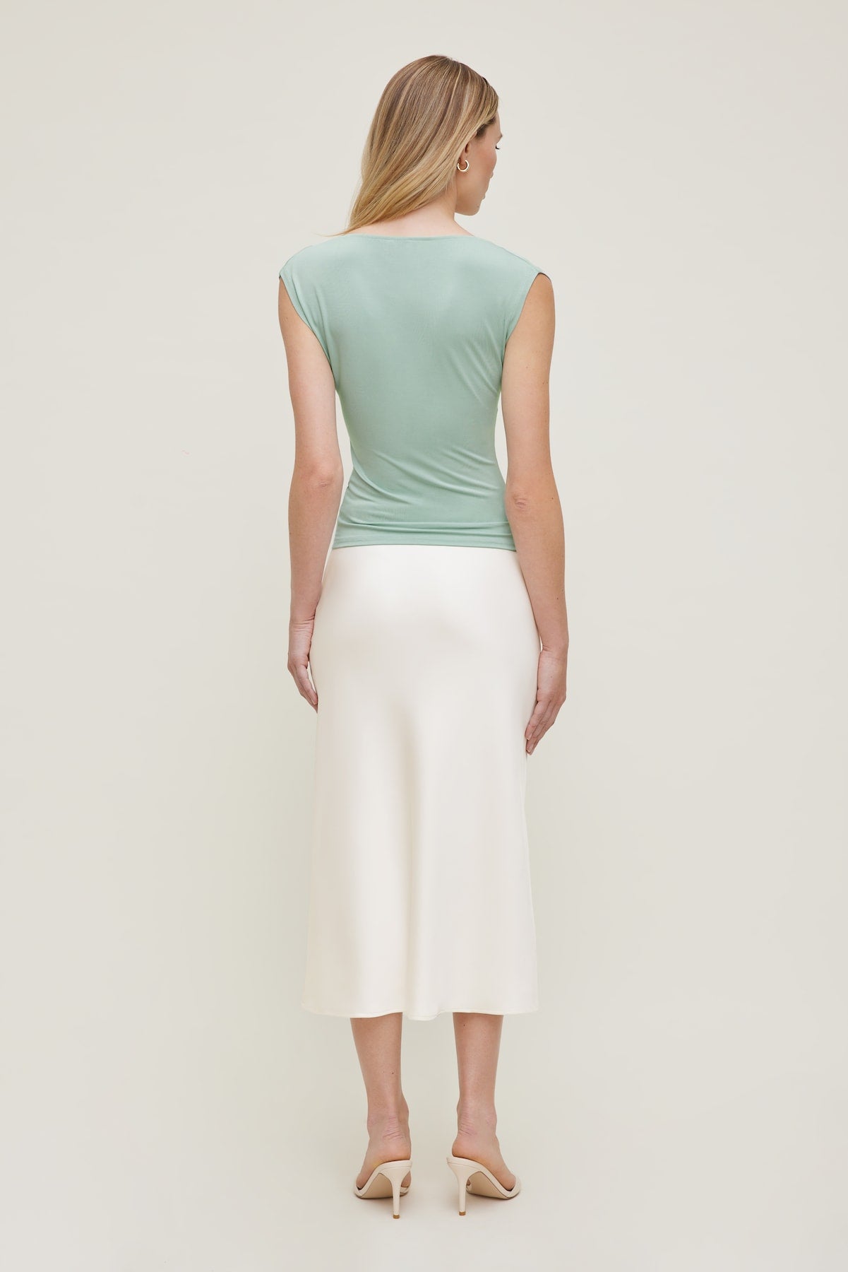 Draped Scoop Neck Top Blue - Dynamite