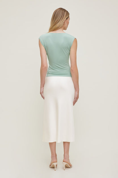 Draped Scoop Neck Top Blue - Dynamite