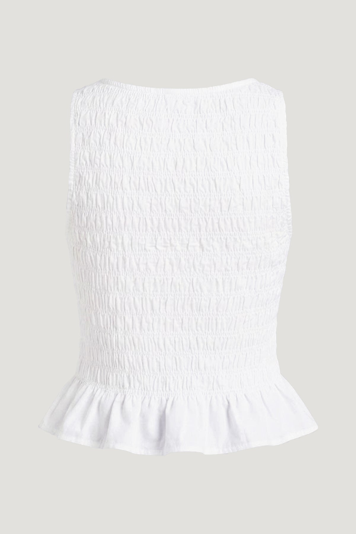 Shirred Poplin Tank Top White - Dynamite
