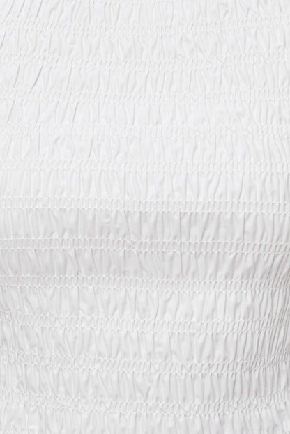 Shirred Poplin Tank Top White - Dynamite