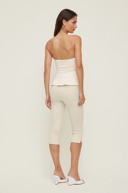 Peplum Bustier Top Beige - Dynamite