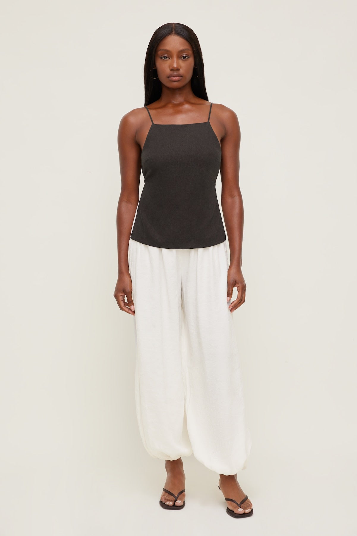 Linen Apron Top Brown - Dynamite