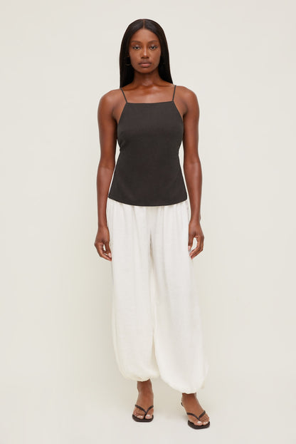 Linen Apron Top Brown - Dynamite