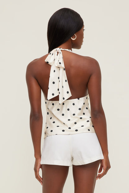 Vea Satin Halter Top Black - Dynamite