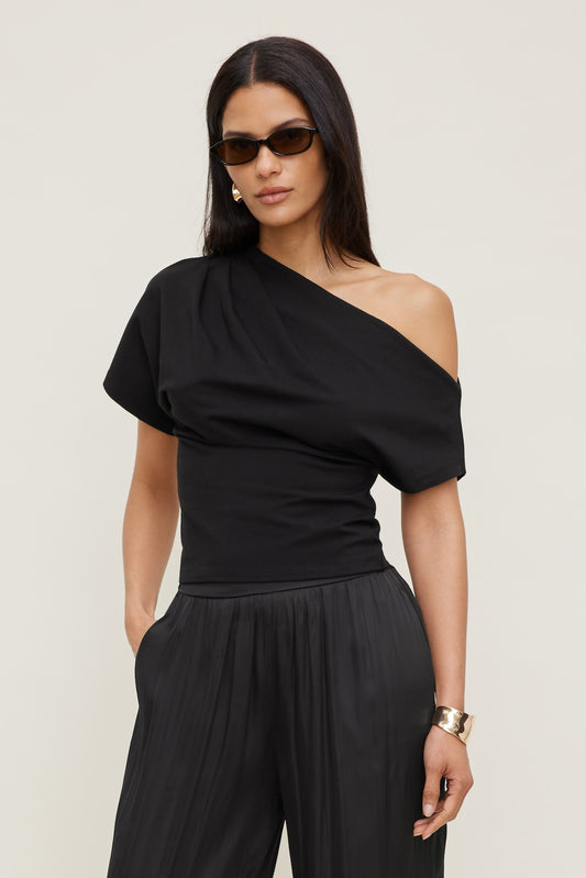 Alexa Cotton Spandex T Shirt Black - Dynamite