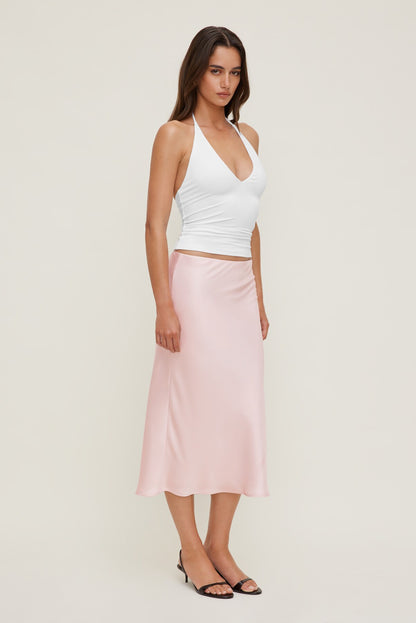 Sculpt Plunge Halter Top White - Dynamite