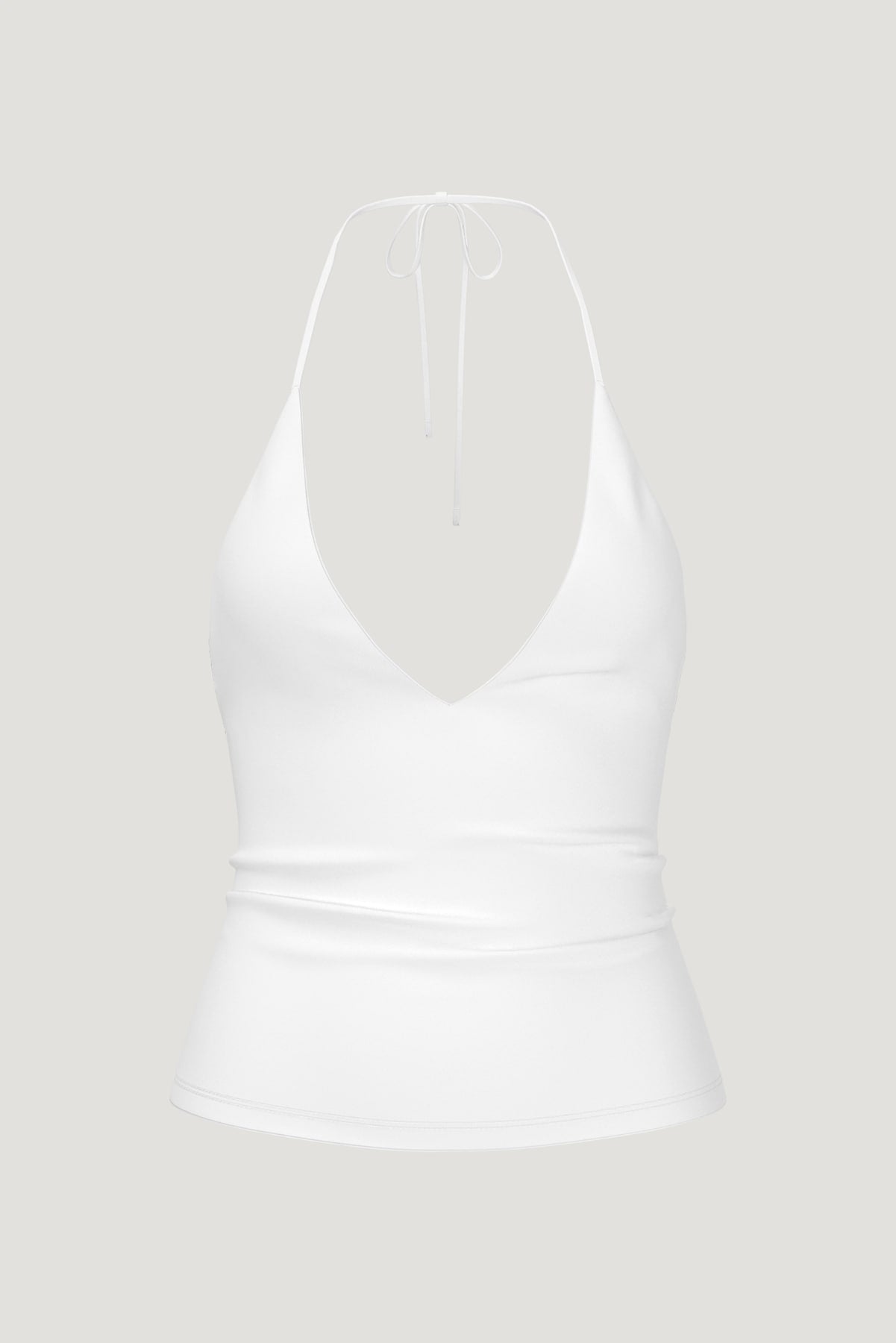 Sculpt Plunge Halter Top White - Dynamite