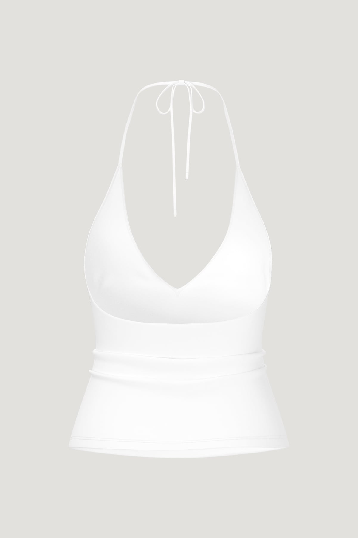Sculpt Plunge Halter Top White - Dynamite