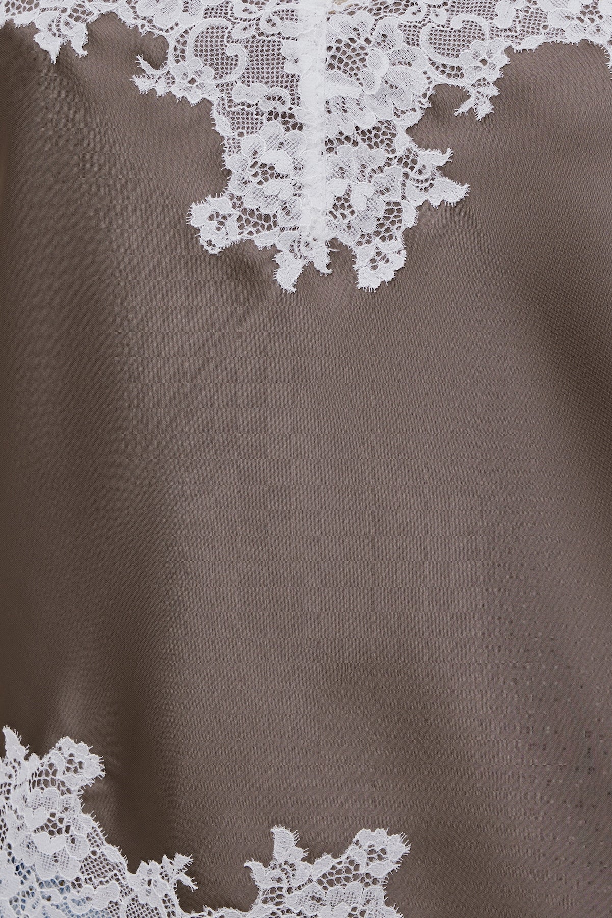 Cassie Asymmetric Lace Satin Cami Brown - Dynamite