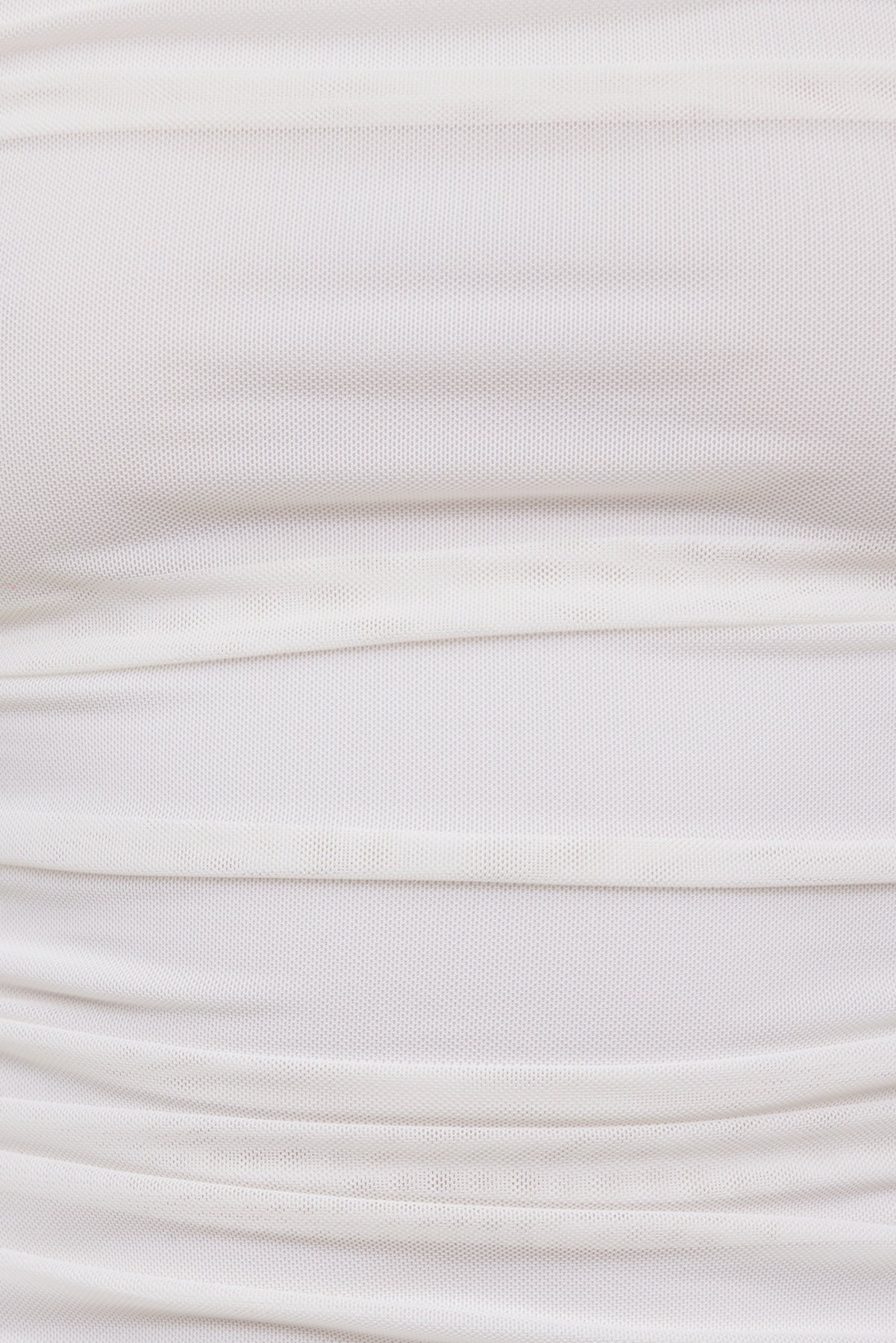 Ruched Mesh Tank Top White - Dynamite