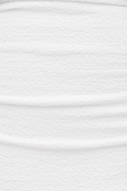 Textured Plunge Halter Top White - Dynamite
