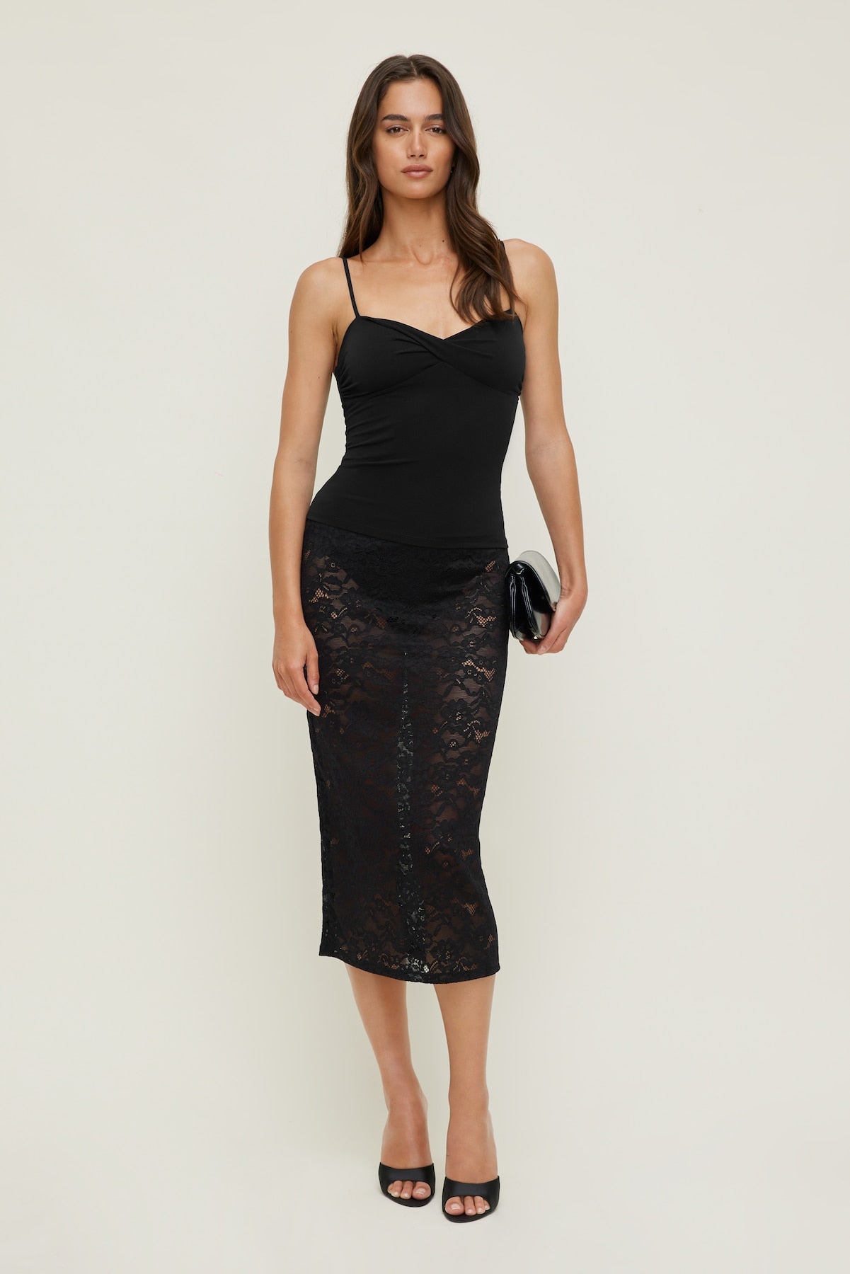 Twisted Cami Top Black - Dynamite