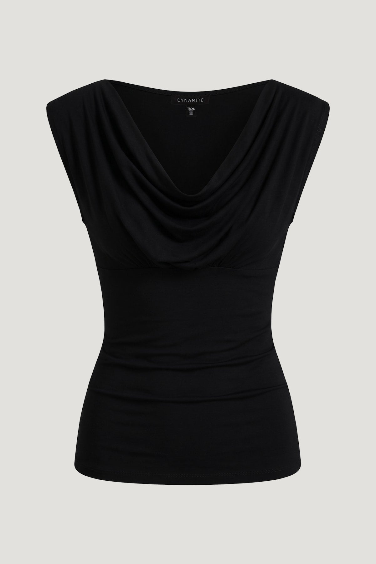 Draped Scoop Neck Top Black - Dynamite
