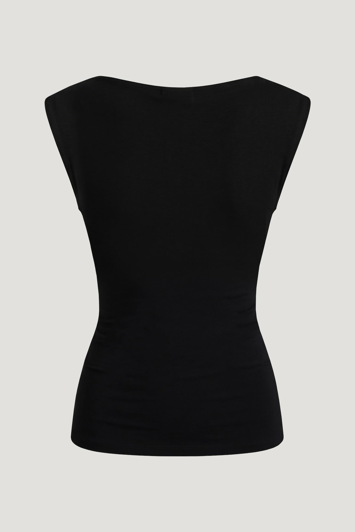 Draped Scoop Neck Top Black - Dynamite
