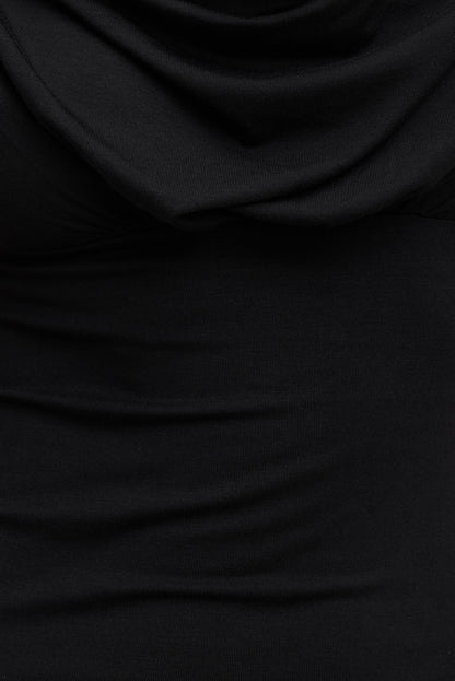 Draped Scoop Neck Top Black - Dynamite