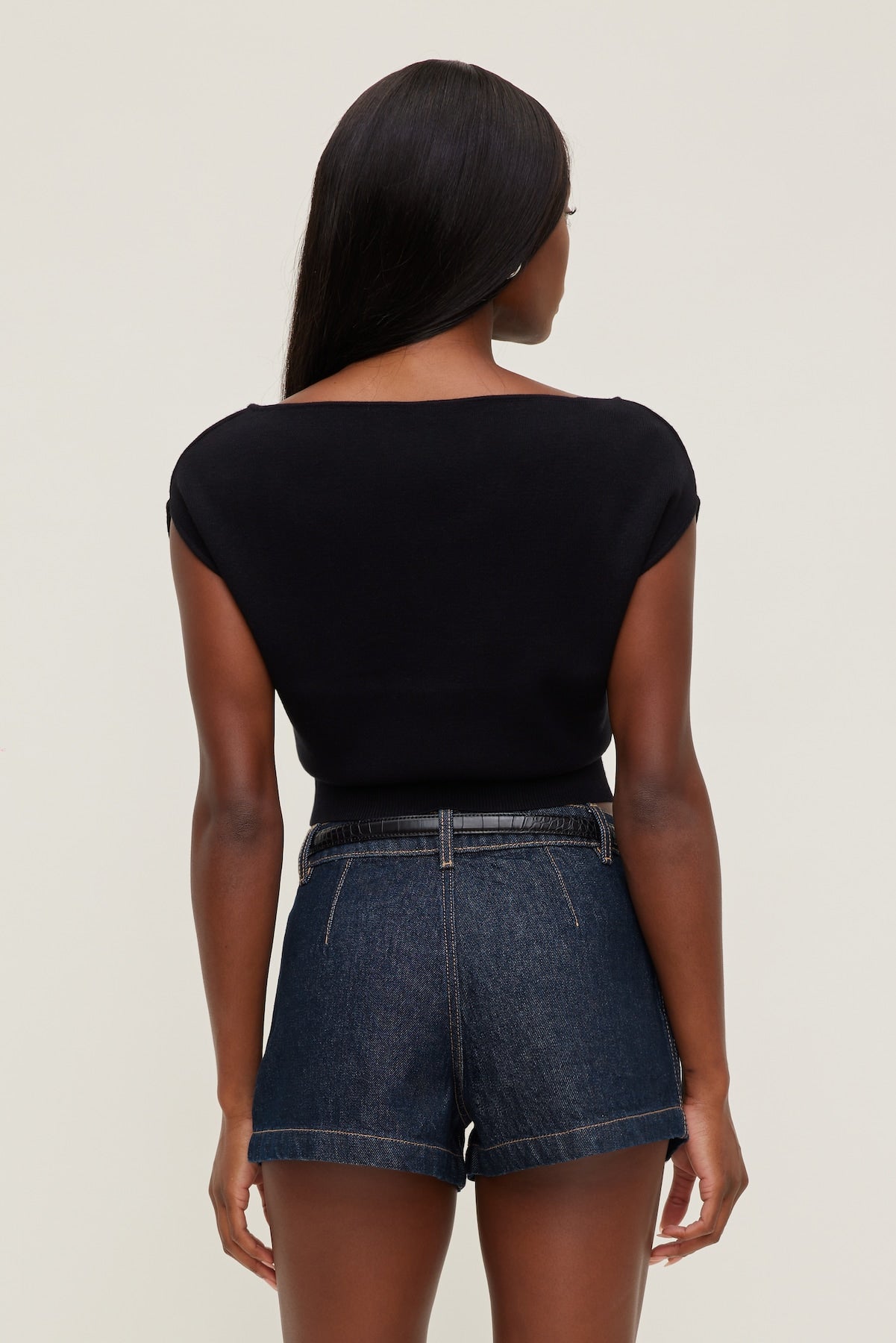 Aria Boat Neck Sweater  Black - Dynamite