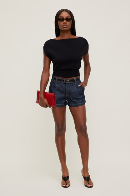 Aria Boat Neck Sweater  Black - Dynamite