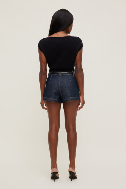 Aria Boat Neck Sweater  Black - Dynamite