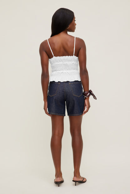 Smocked Poplin Cami Top White - Dynamite