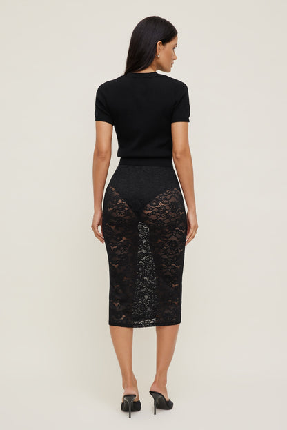 Clara Short Sleeve Sweater Black - Dynamite