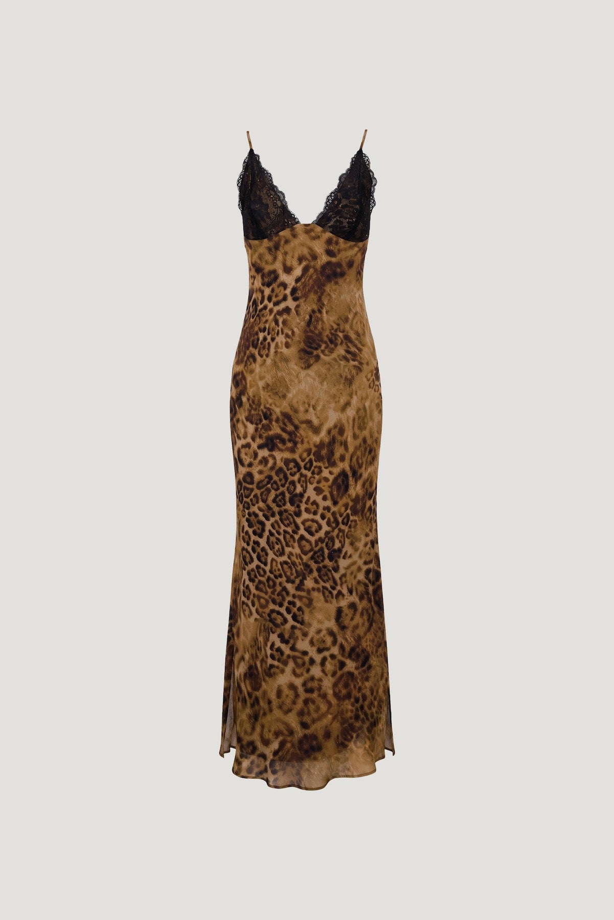 Lace Trim Maxi Dress Brown - Dynamite