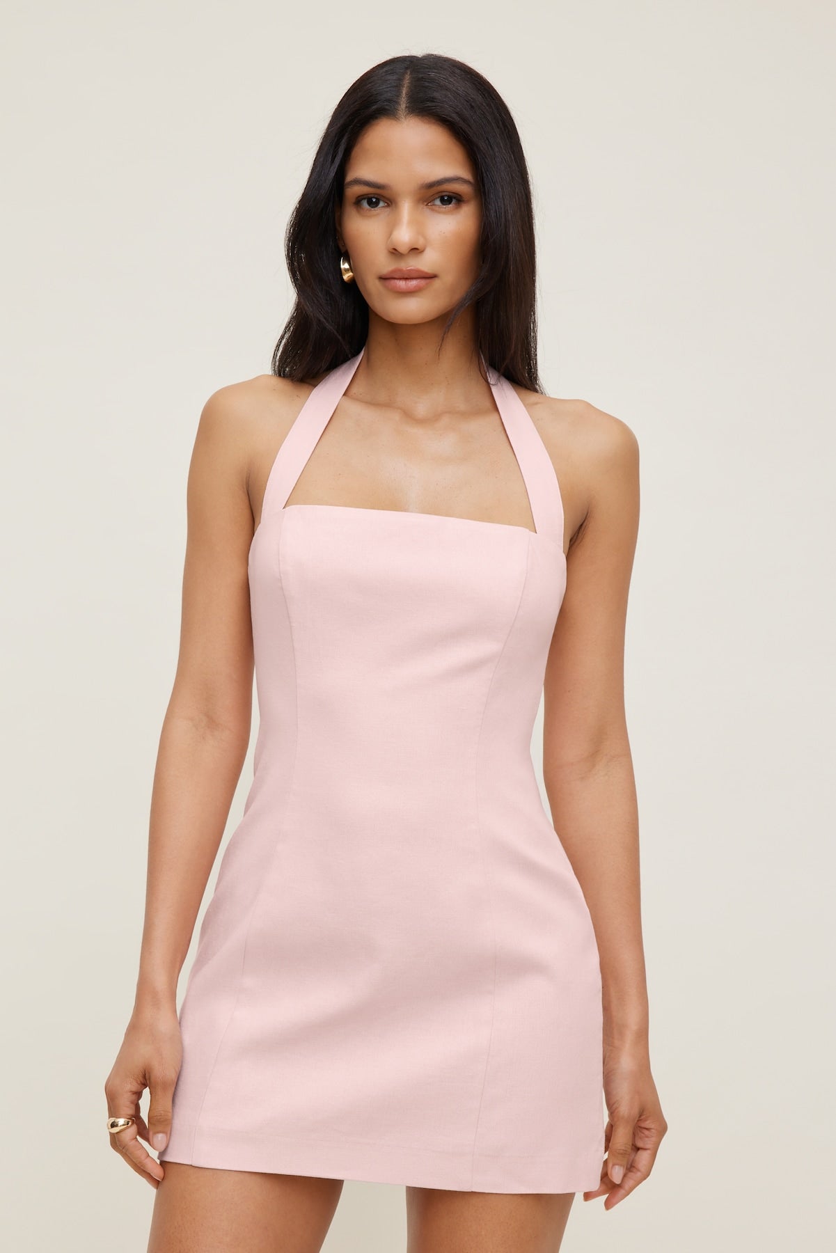 Alaya Linen Mini Dress Pink - Dynamite