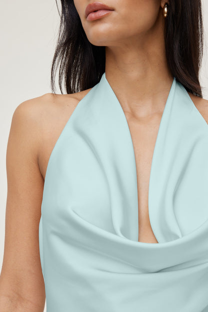Camila Satin Romper Mini Dress Blue - Dynamite