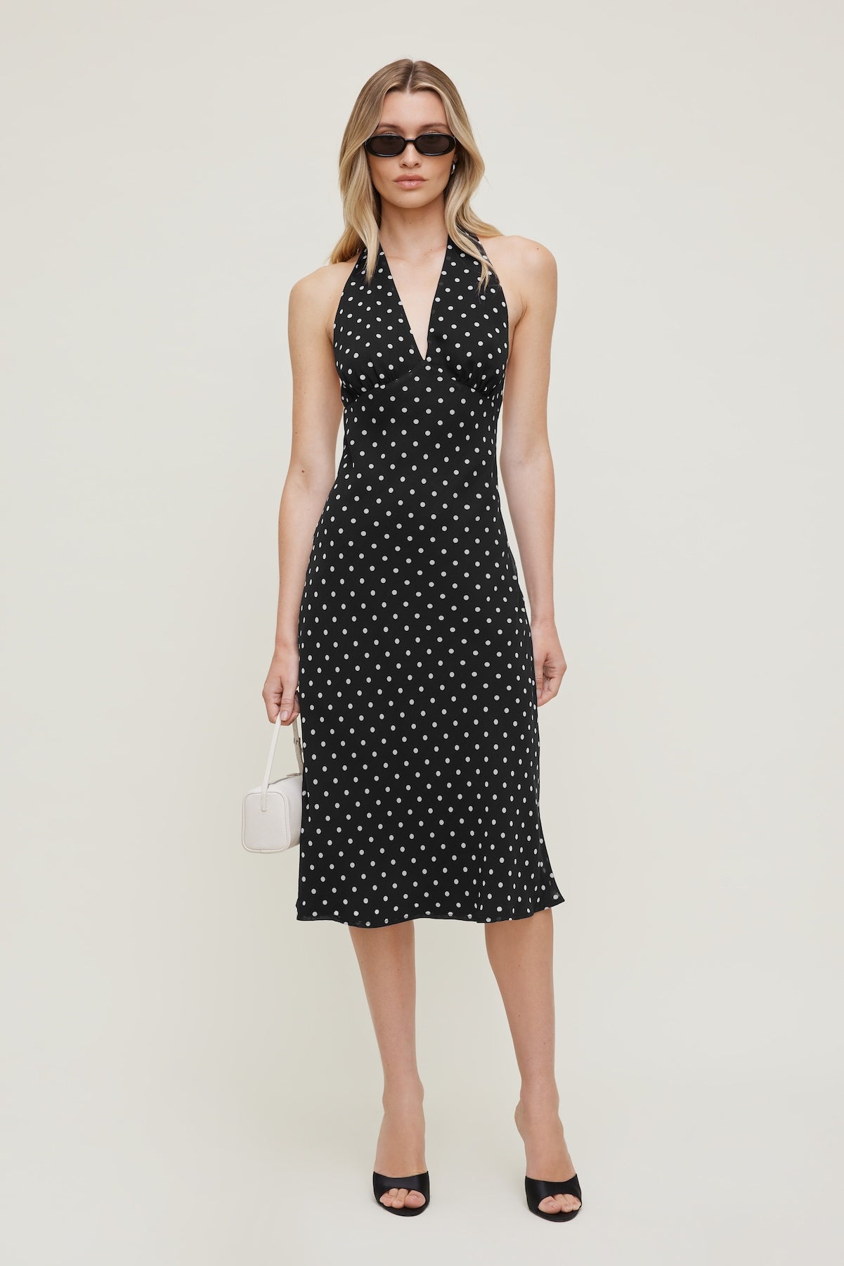 Elena Halter Midi Dress Black - Dynamite