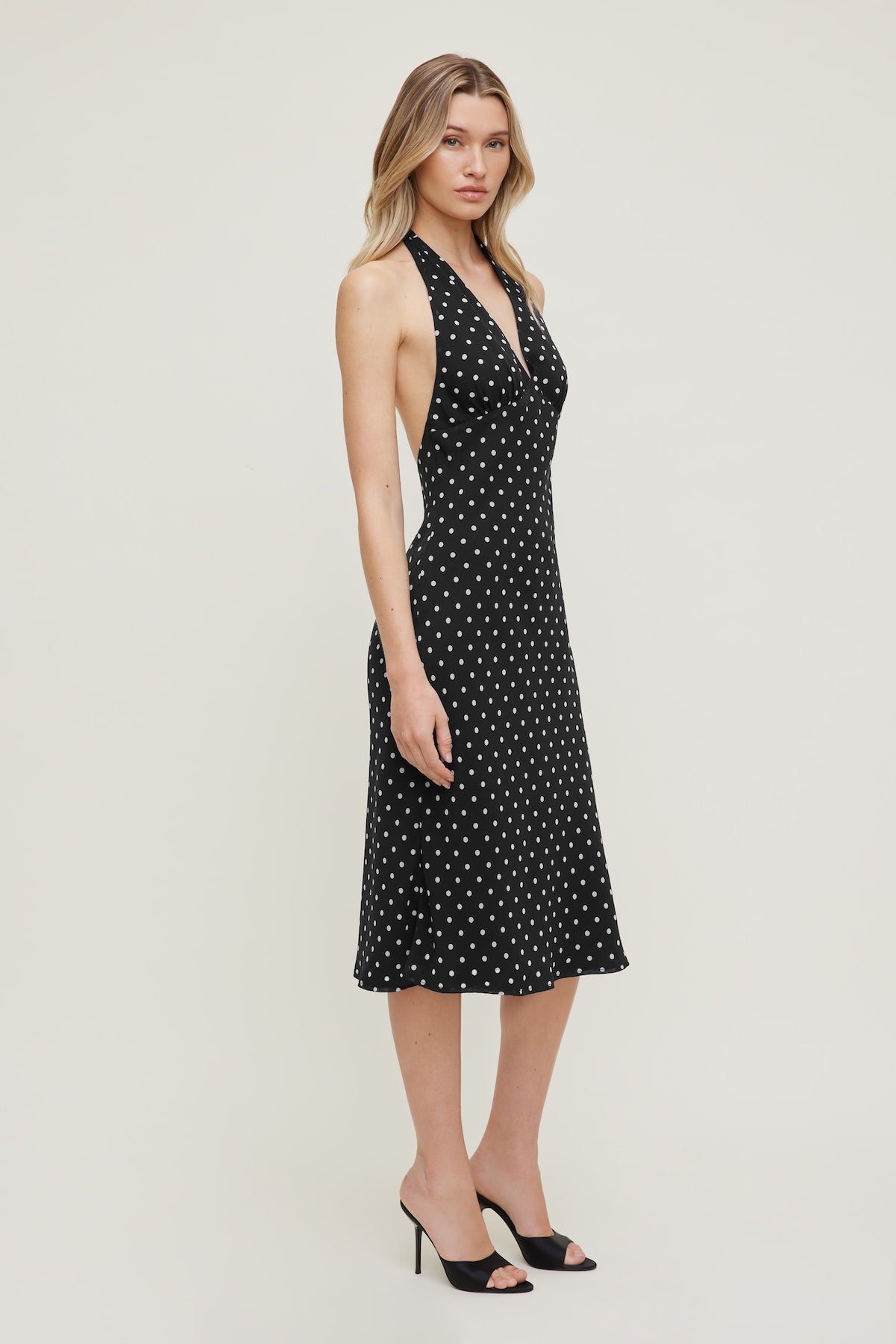 Elena Halter Midi Dress Black - Dynamite