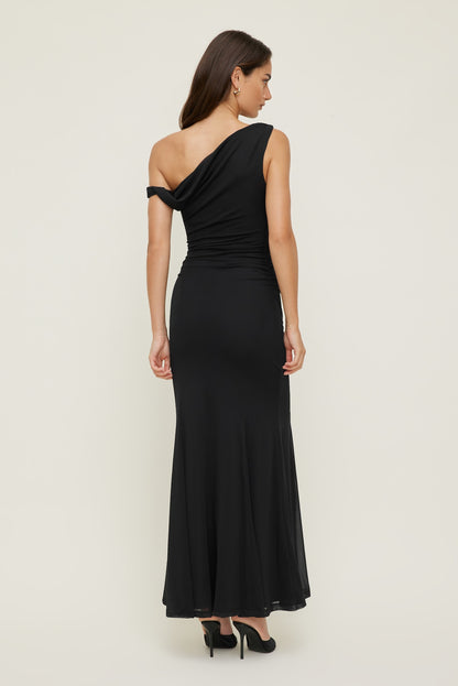 Kristina Mesh Maxi Dress Black - Dynamite