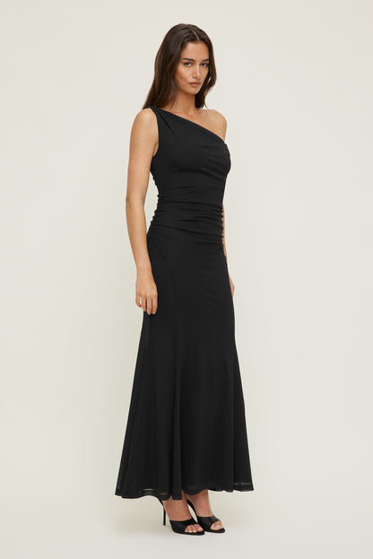 Kristina Mesh Maxi Dress Black - Dynamite
