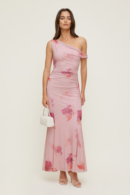 Kristina Mesh Maxi Dress Pink - Dynamite