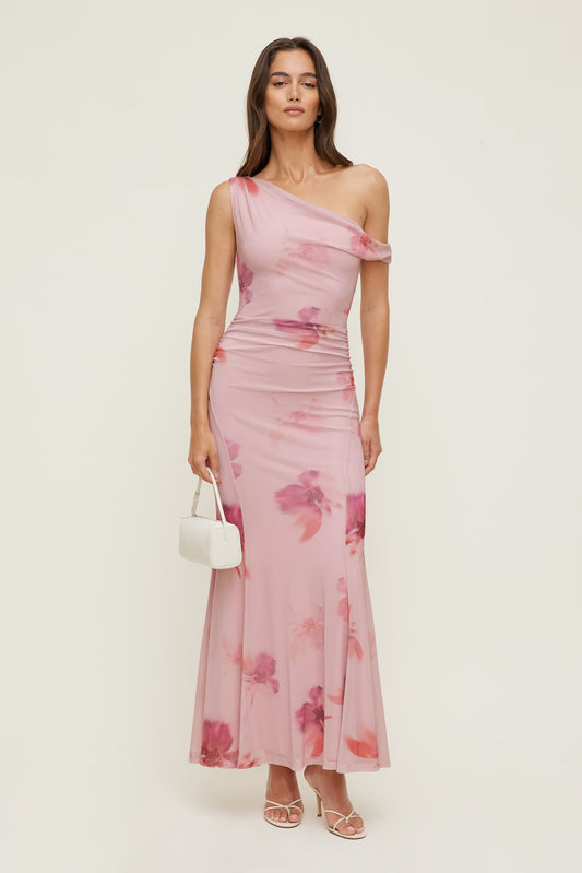 Kristina Mesh Maxi Dress Pink - Dynamite